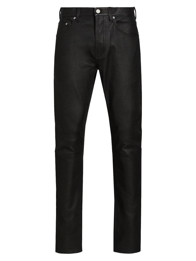 Mens Stretch Leather Skinny Pants Product Image