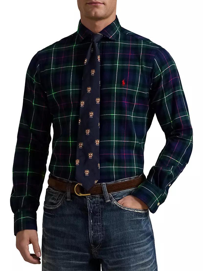 Classic-Fit Plaid Twill Button-Front Shirt Product Image