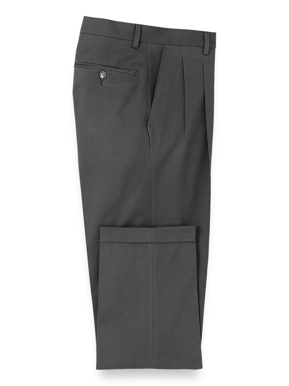 Cotton Stretch Twill Pleated Pants - Dark Gold product image