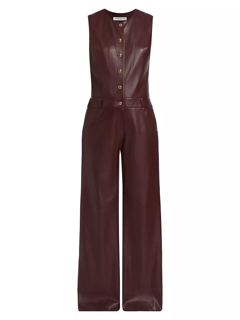 Tori Faux Leather Jumpsuit Product Image