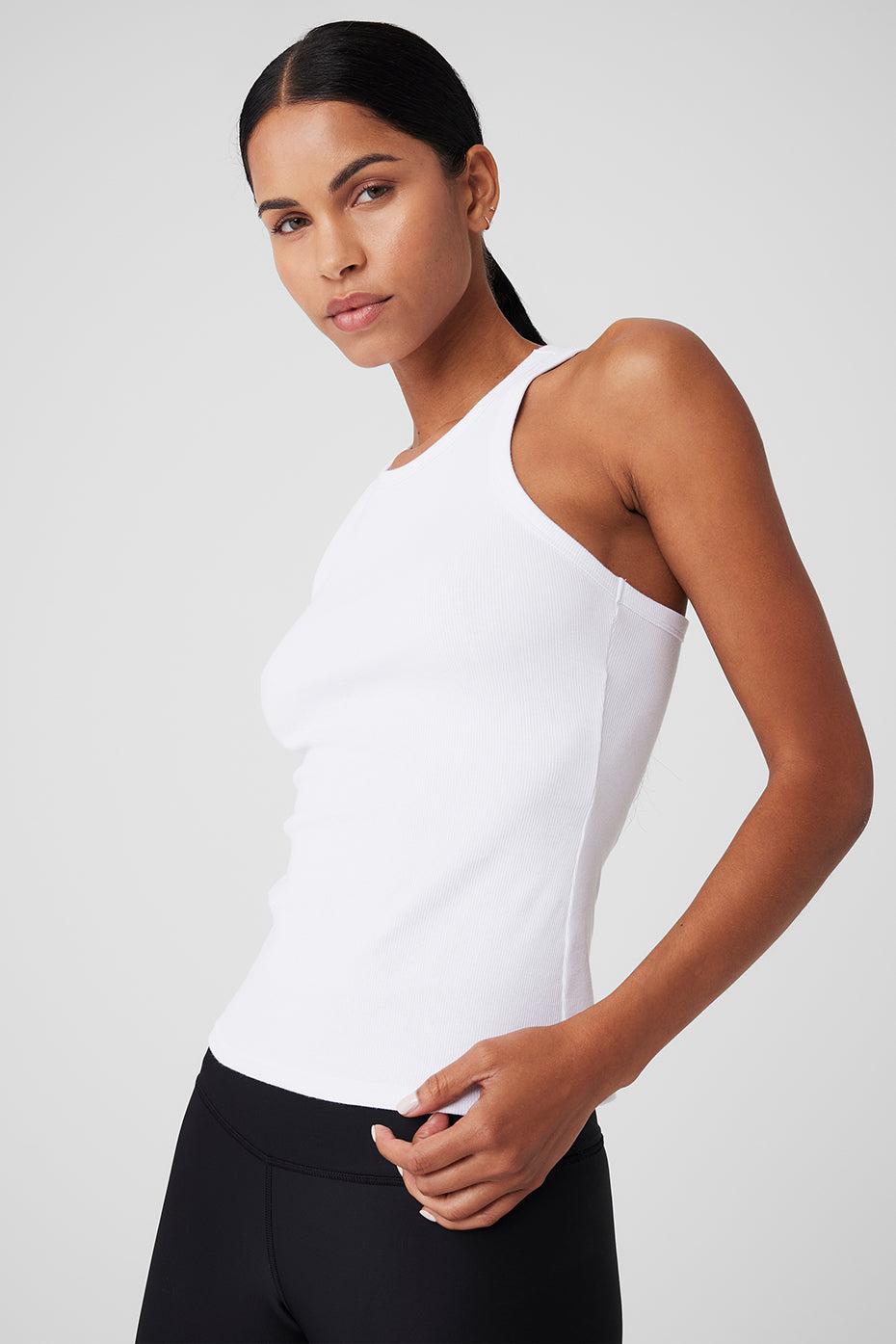 Ribbed Devoted Tank - White Product Image