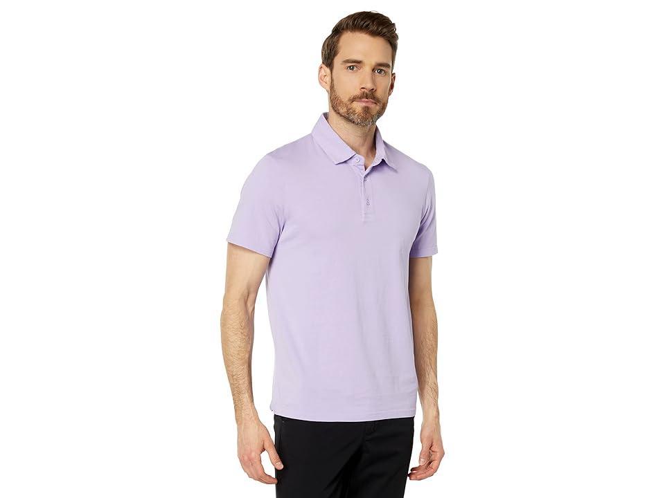 Vince Garment Dye Short Sleeve Polo (Washed Wild Iris) Men's Clothing Product Image