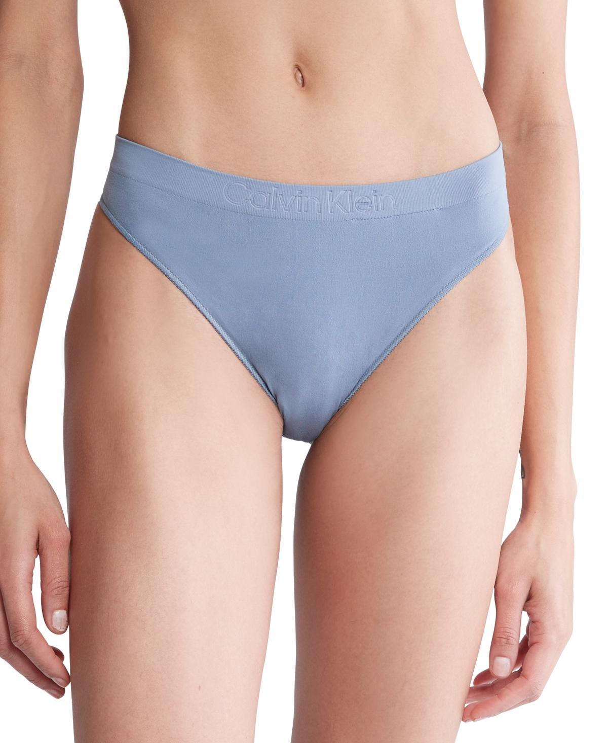 Calvin Klein Womens Bonded Flex Thong - Blue - M Product Image