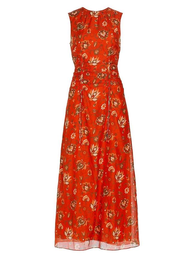 Womens Reyes Floral Ruched Midi-Dress Product Image