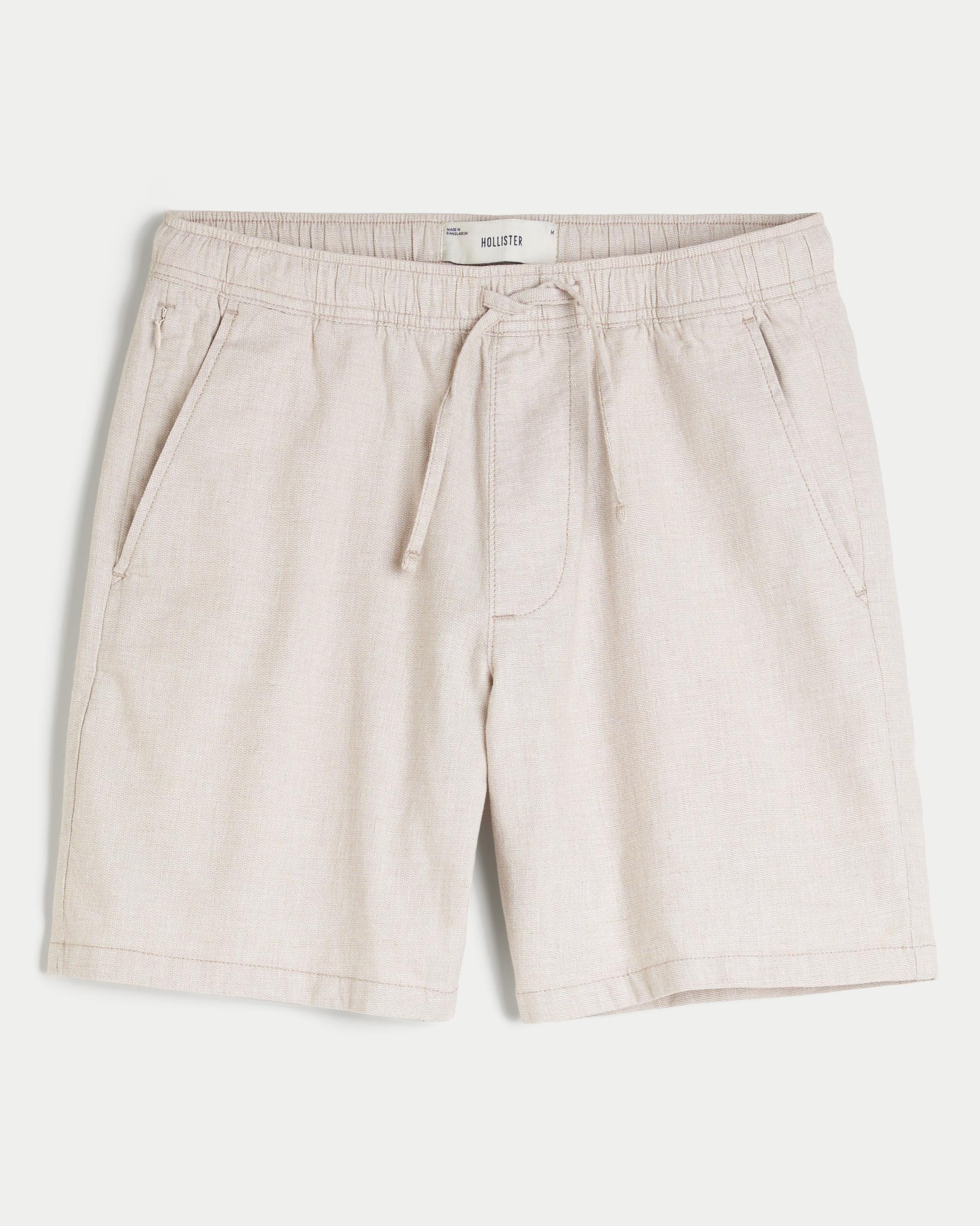 Flex-Waist Linen-Blend Pull-On Shorts 8” Product Image