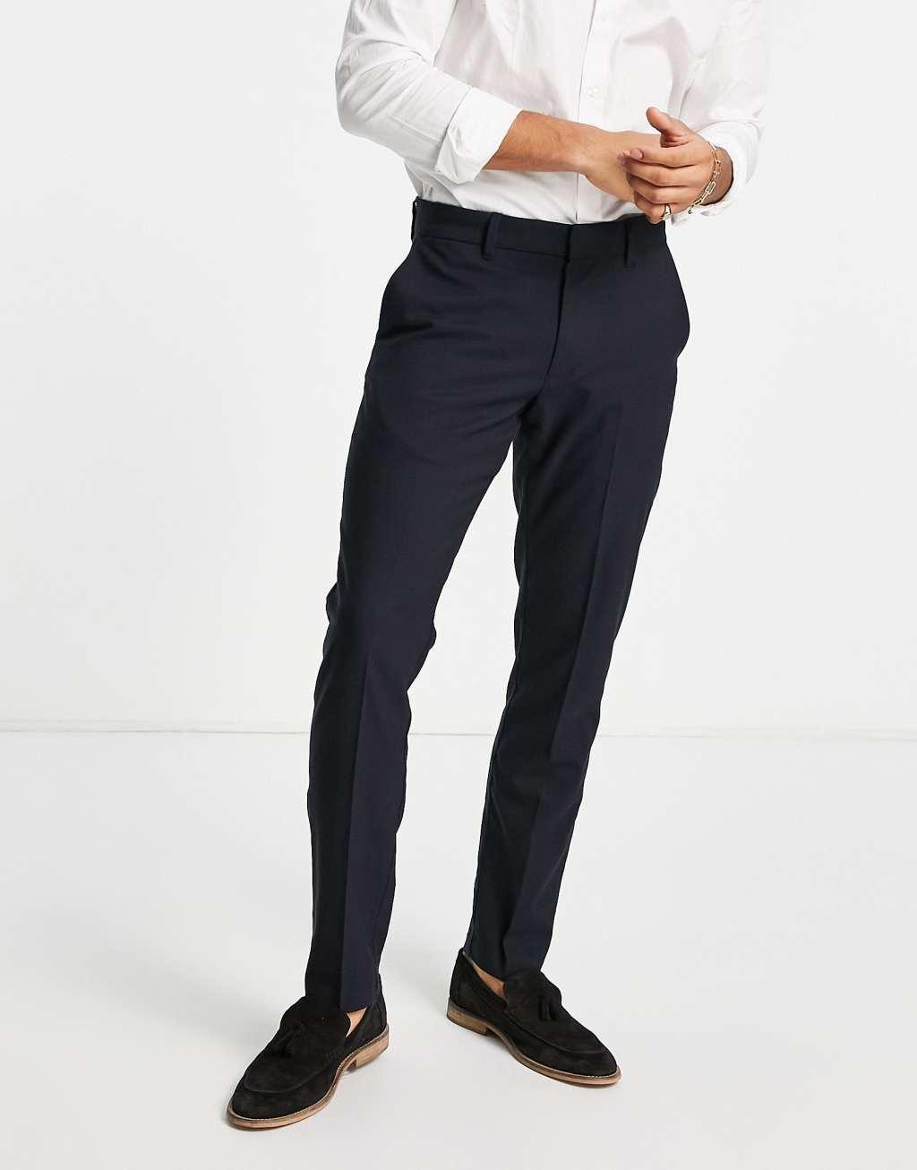 New Look slim suit pants in navy Product Image