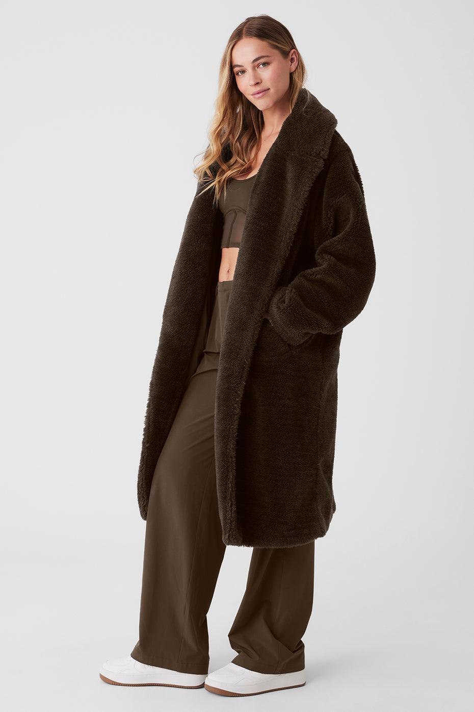 Oversized Sherpa Trench - Espresso Female Product Image