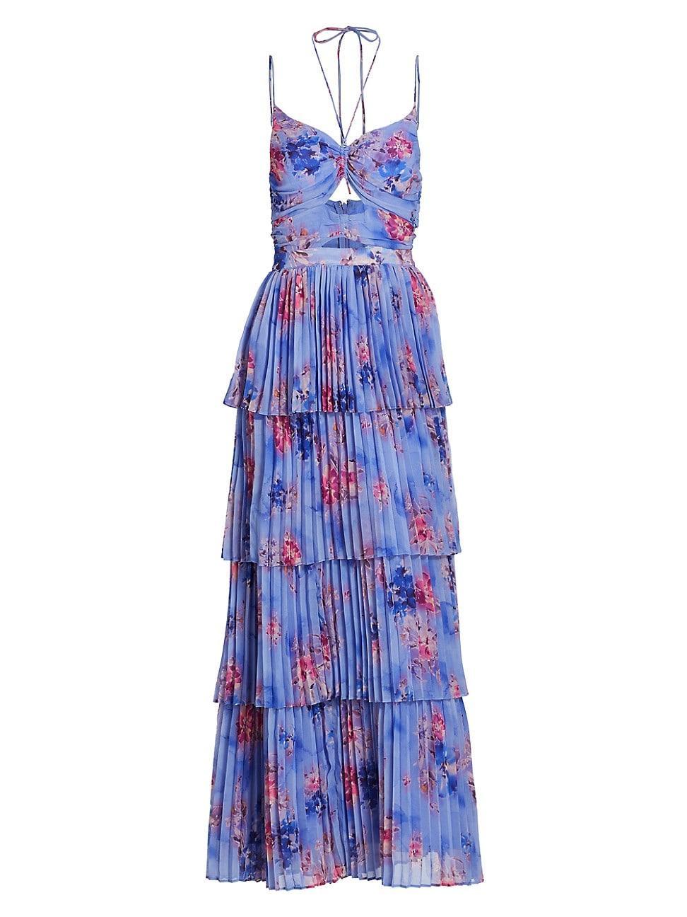 Womens Daytona Pleated Floral Maxi Dress Product Image