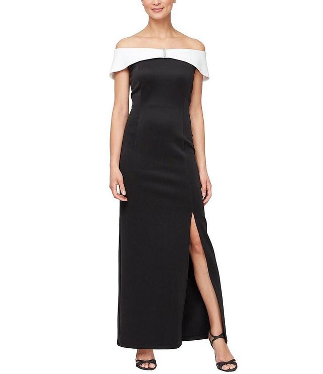 Ignite Evenings Sleeveless Off-the-Shoulder Neck Column Dress Product Image