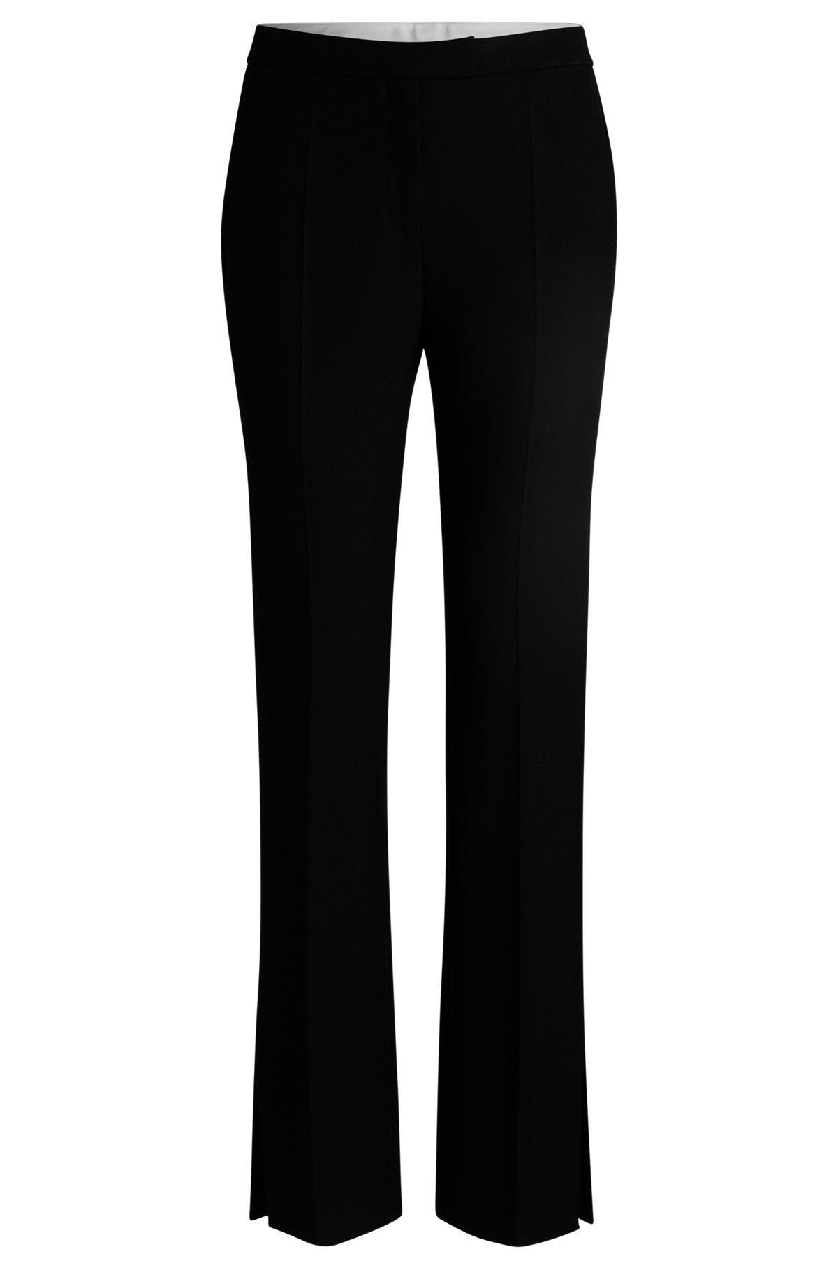 High-waisted slim-fit trousers with flared leg Product Image