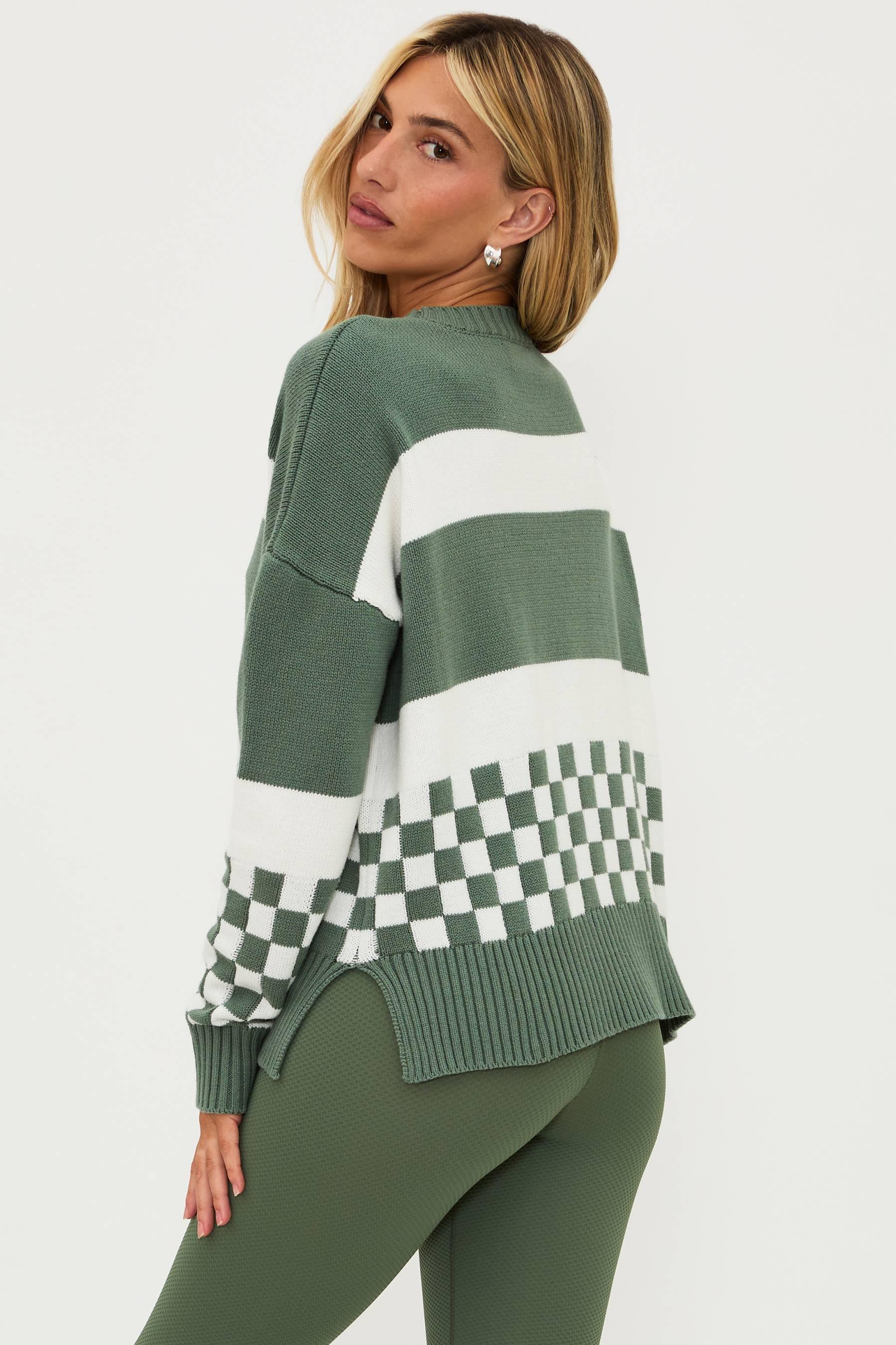 Callie Sweater Olive Check Product Image