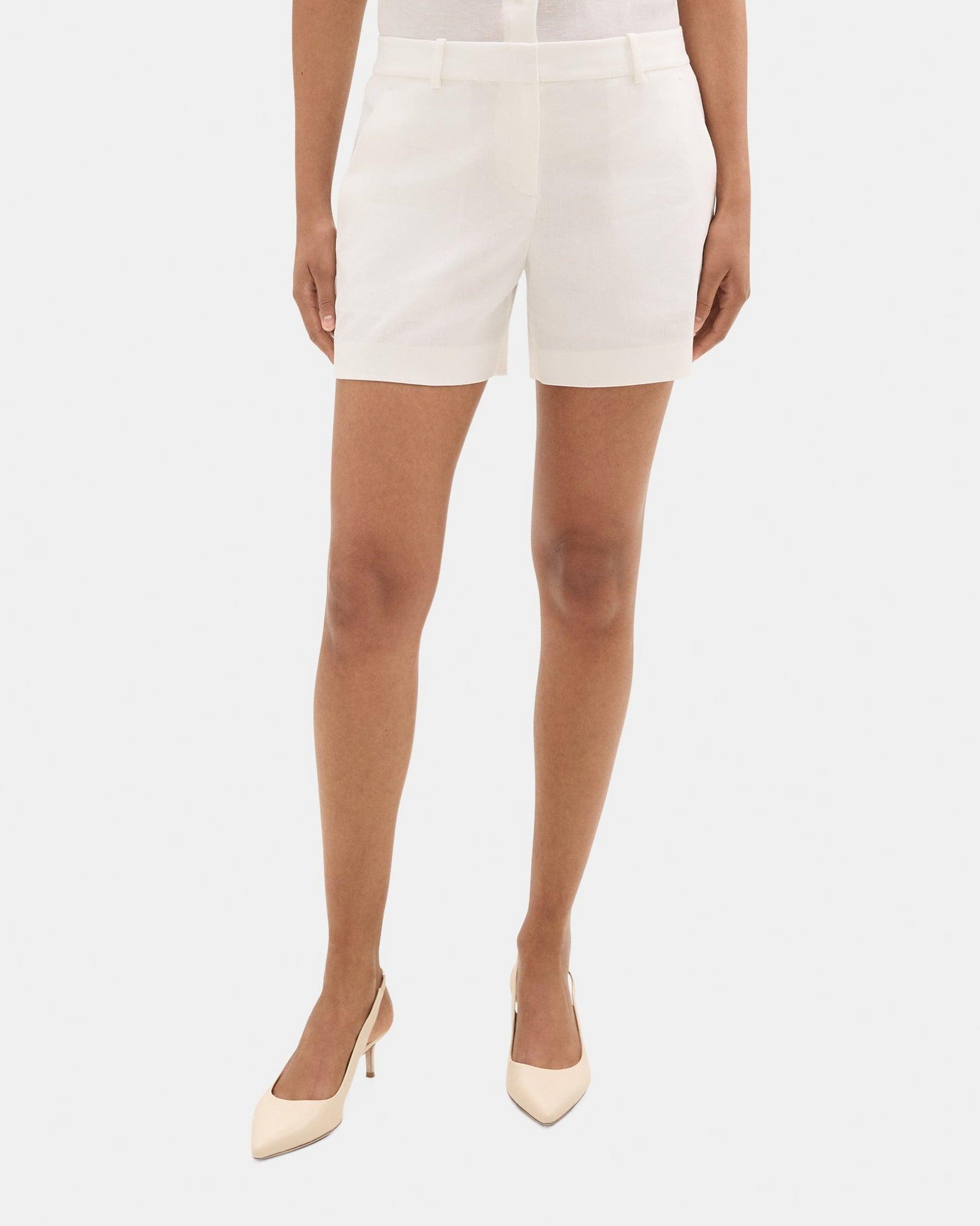 Tailored Short in Stretch Linen-Blend Product Image