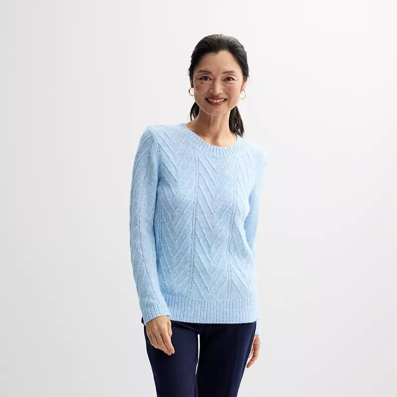 Womens Croft & Barrow Cozy Pullover Sweater Blue Grey Product Image