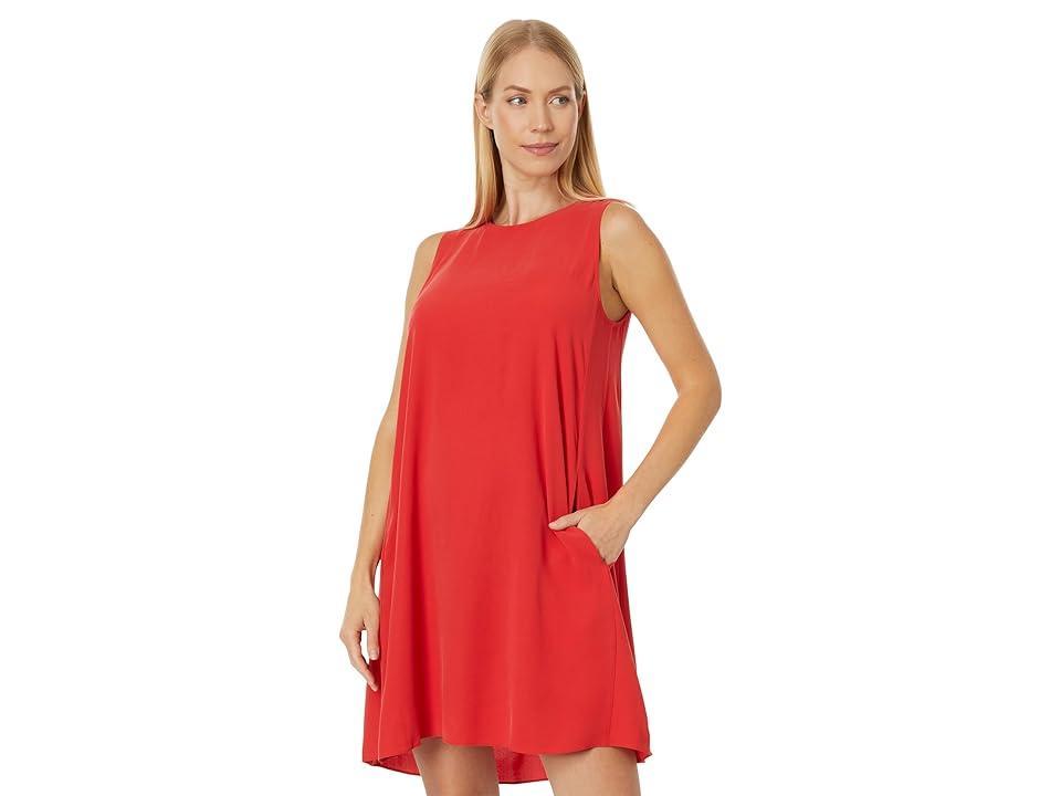 Eileen Fisher Petite Round Neck Knee Length Dress (Grenadine) Women's Dress Product Image