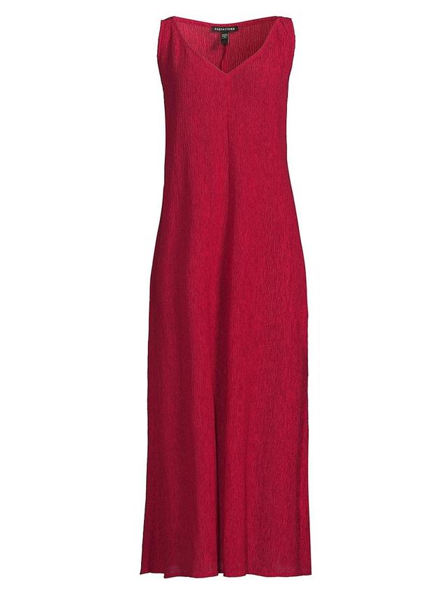 Womens Plisse V-Neck Midi-Dress Product Image