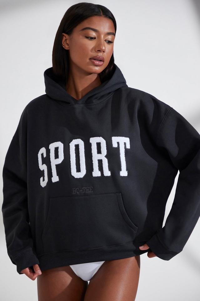 Oversized Hooded Sweatshirt in Black Product Image