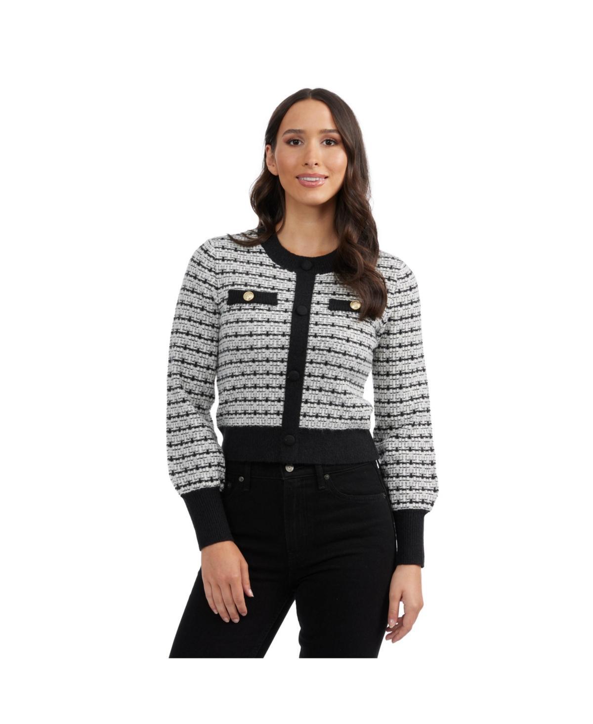 Ellen Tracy Womens Cardigan with Contrast Trims Product Image