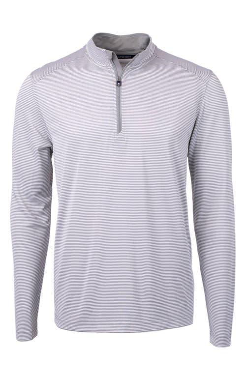 Cutter  Buck Virtue Eco Pique Micro Stripe Mens Quarter Zip Shirt Product Image