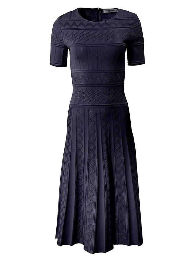 Womens Geometric Pointelle Knit Midi-Dress Product Image