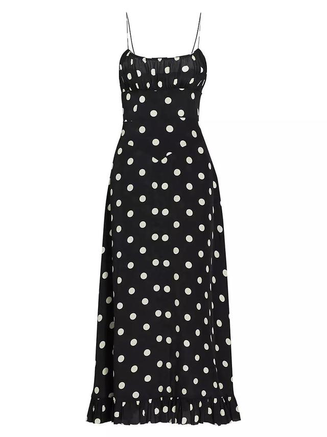 Rosaria Polka Dot Ruched Bust Maxi Dress Product Image