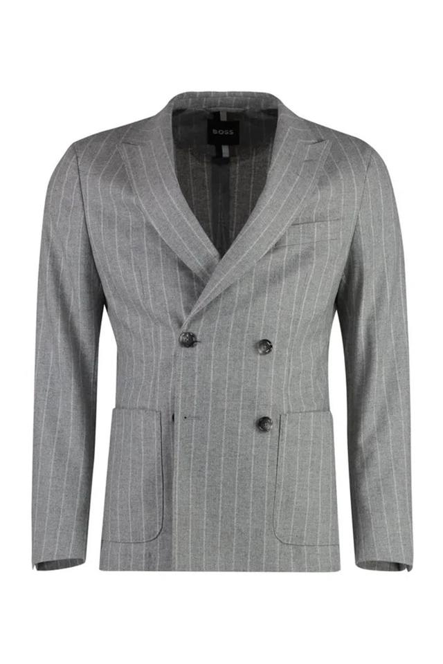 HUGO BOSS Boss Wool Two-pieces Suit In Grey Product Image