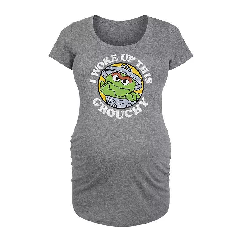 Maternity Sesame Street Woke Up This Grouchy Graphic Tee, Womens Grey Gray Product Image