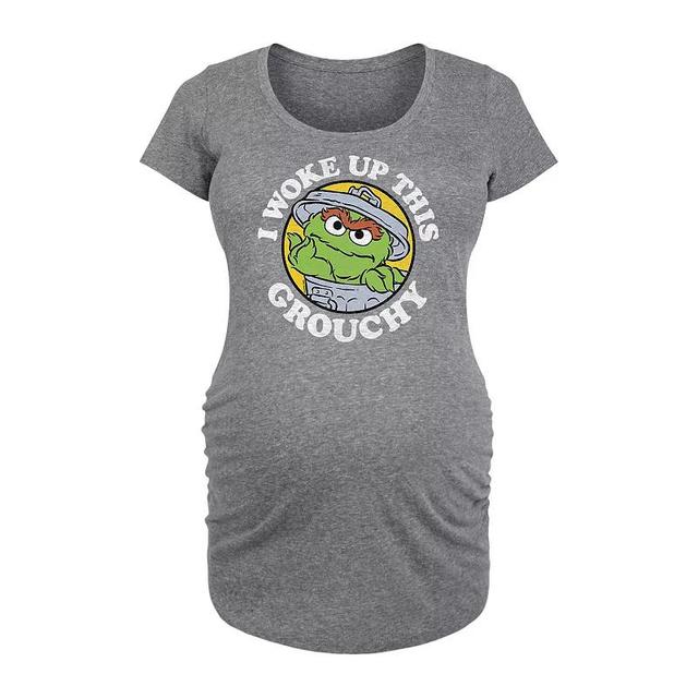 Maternity Sesame Street Woke Up This Grouchy Graphic Tee, Womens Grey Gray Product Image