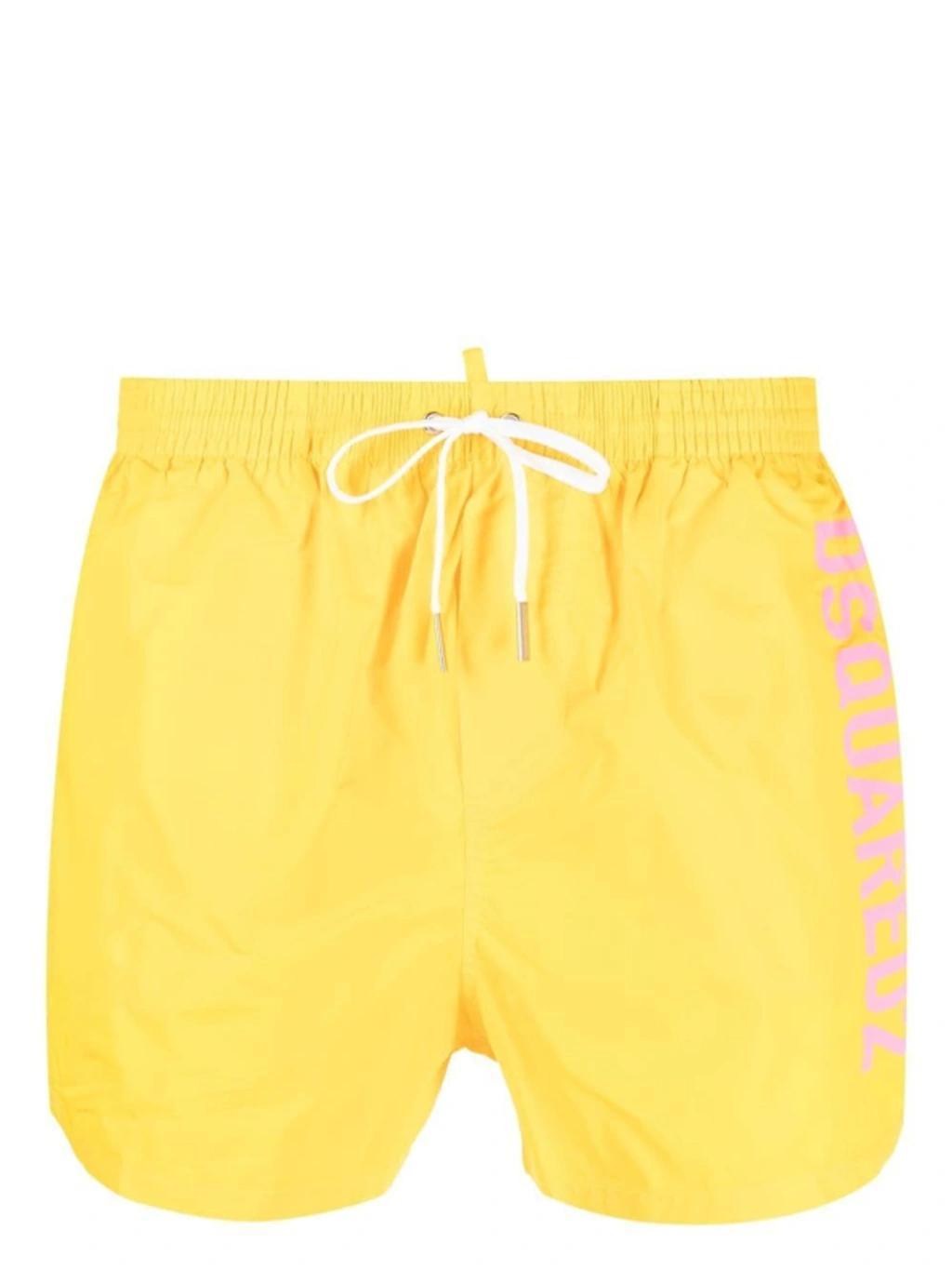 DSQUARED2 Logo-print Swim Shorts In Gold Product Image