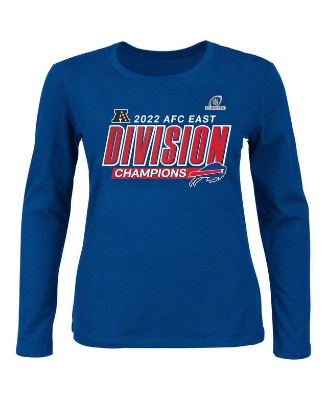 Womens Fanatics Royal Buffalo Bills 2022 Afc East Division Champions Divide and Conquer Plus Size Long Sleeve T-shirt Product Image