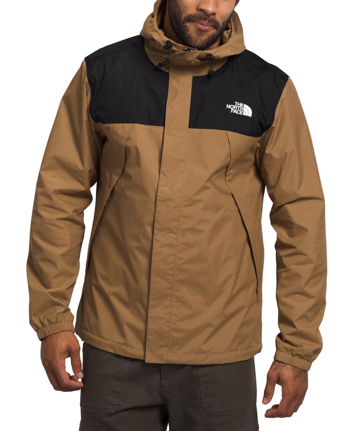 The North Face Mens Hooded Antora Logo Rain Jacket - Clay Grey Product Image