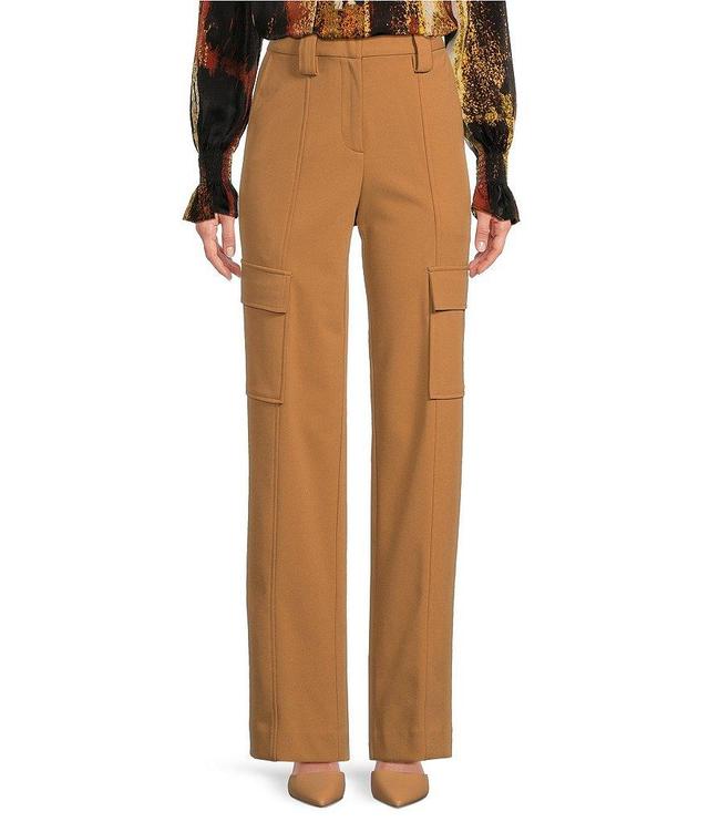 DKNY by Donna Karan Stretch Crepe Straight Leg Cargo Pants Product Image