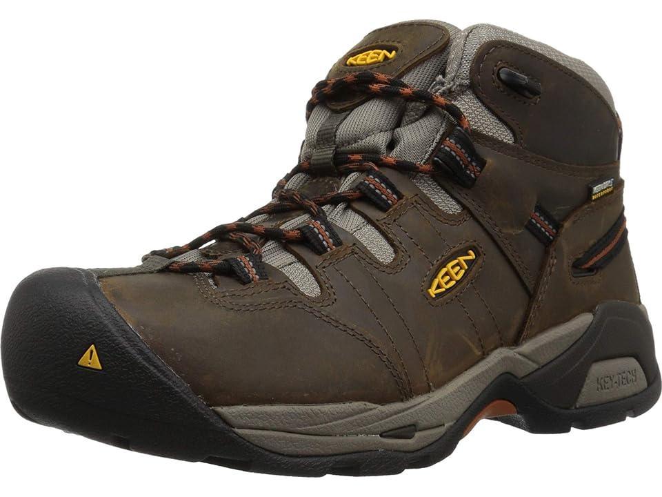 KEEN Utility Detroit XT Mid Soft Toe Waterproof (Black /Leather Brown) Men's Work Boots Product Image