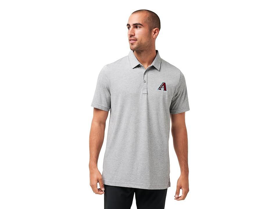 TravisMathew Arizona Diamondbacks The Zinna Polo (Heather Grey) Men's Short Sleeve Knit Product Image