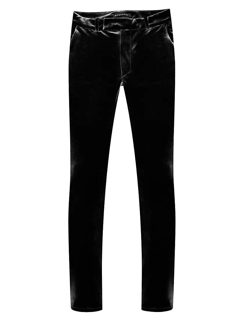 Velvet Flat-Front Pants Product Image