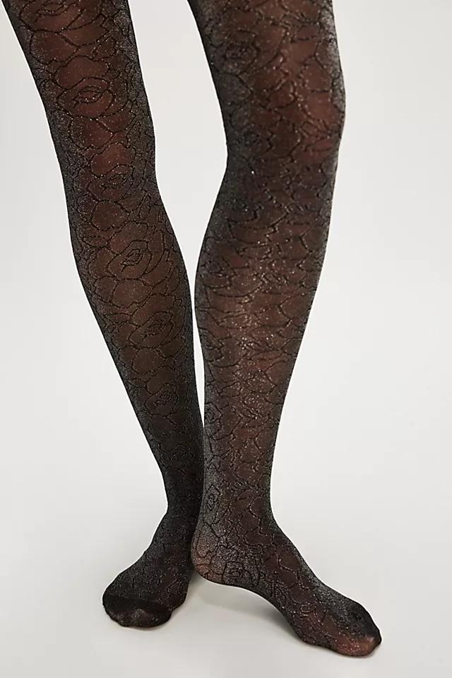 Metallic Wild Rose Tights Product Image