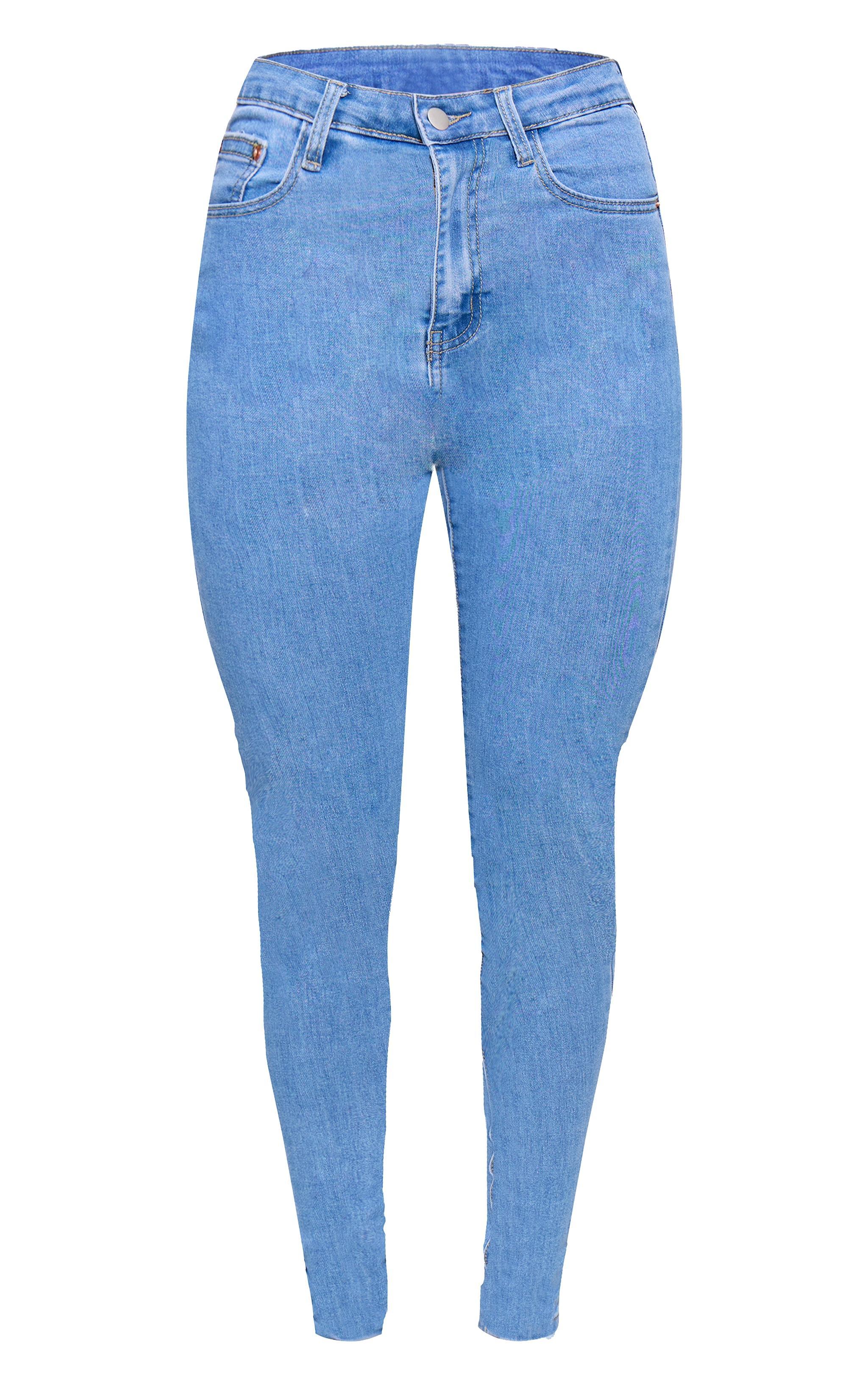 PRETTYLITTLETHING L30 Light Wash 5 Pocket Skinny Jeans Product Image