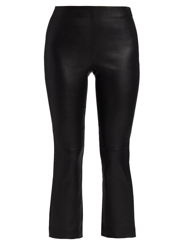 Vince Crop Flare Leather Pants Product Image