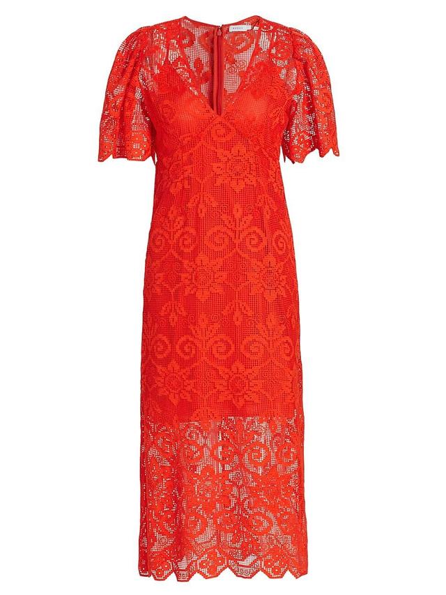 Womens Eda Lace Midi-Dress Product Image