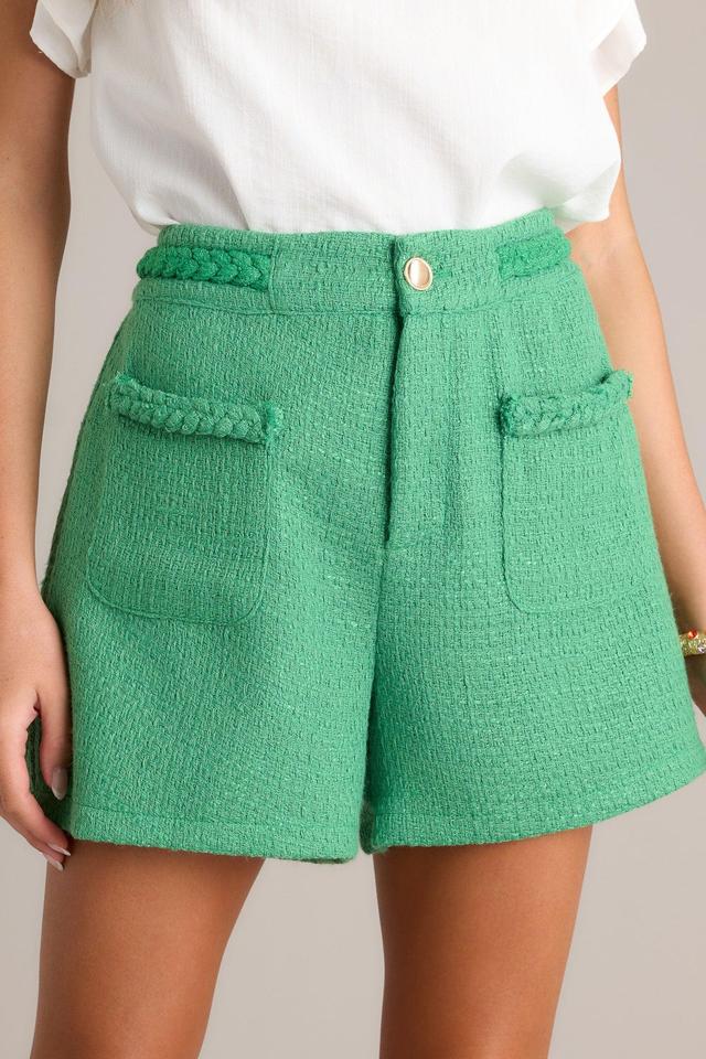 Urban Drift Kelly Green Tweed Shorts Product Image