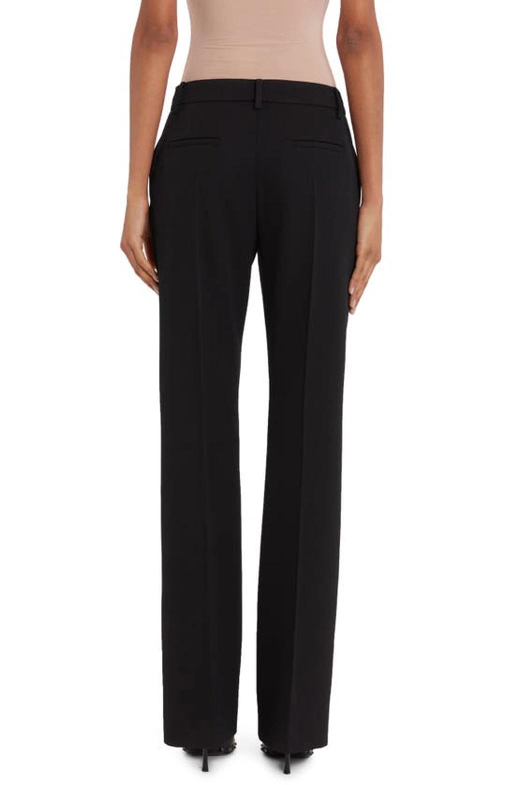 VALENTINO Straight Leg Virgin Wool Pants In Nero Product Image