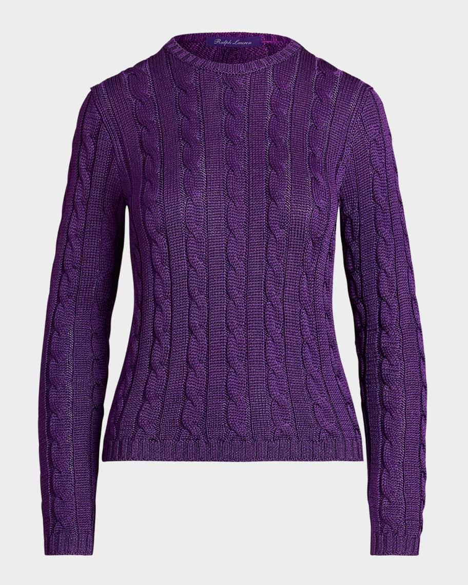 Cable High Shine Silk Sweater Product Image