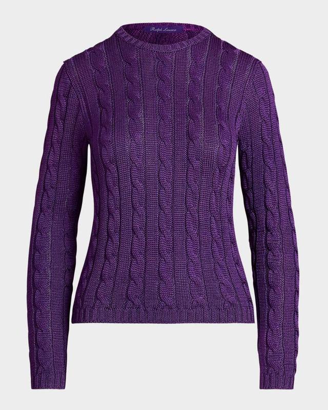 Cable High Shine Silk Sweater Product Image