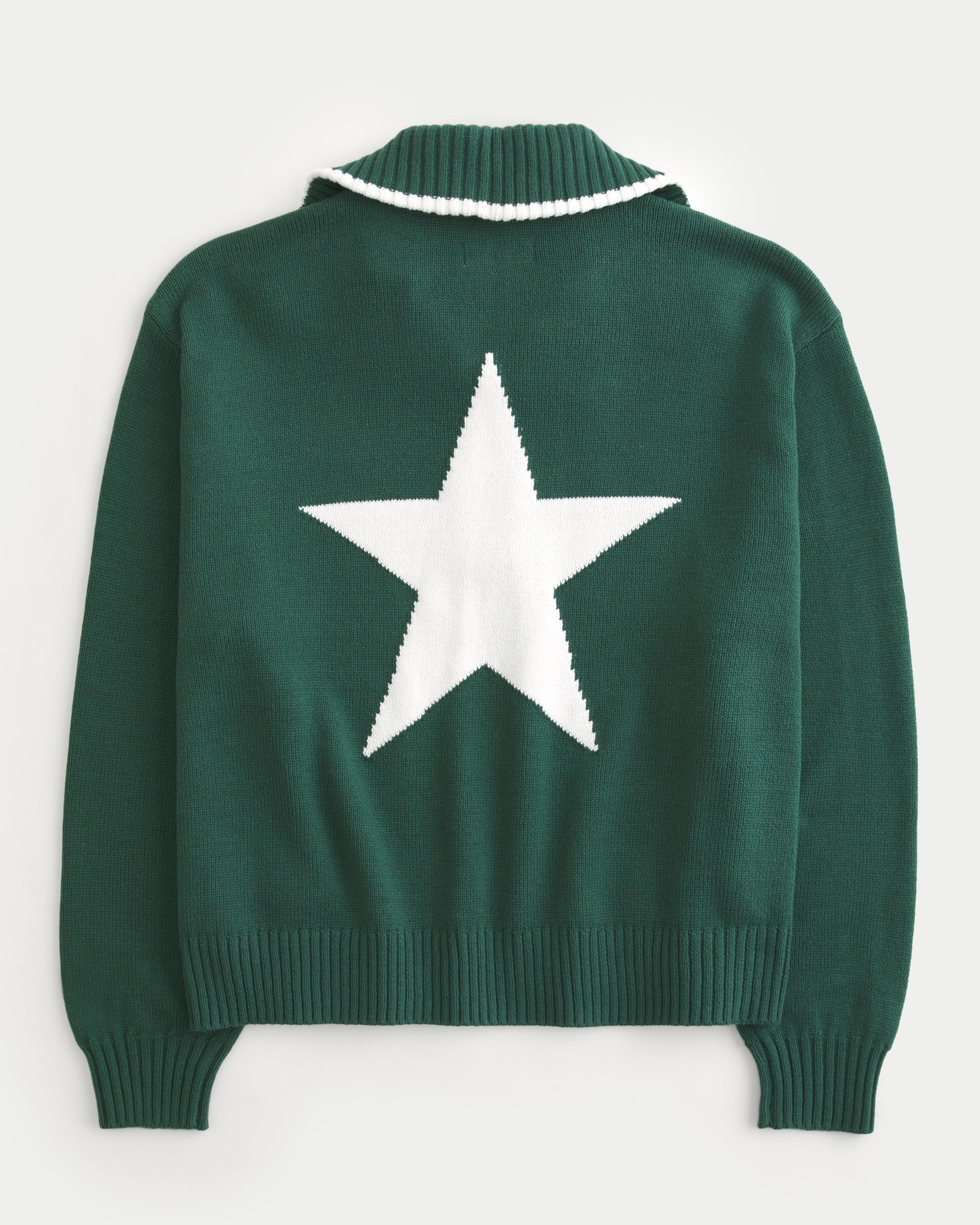 Oversized USA Graphic Half-Zip Sweater Product Image