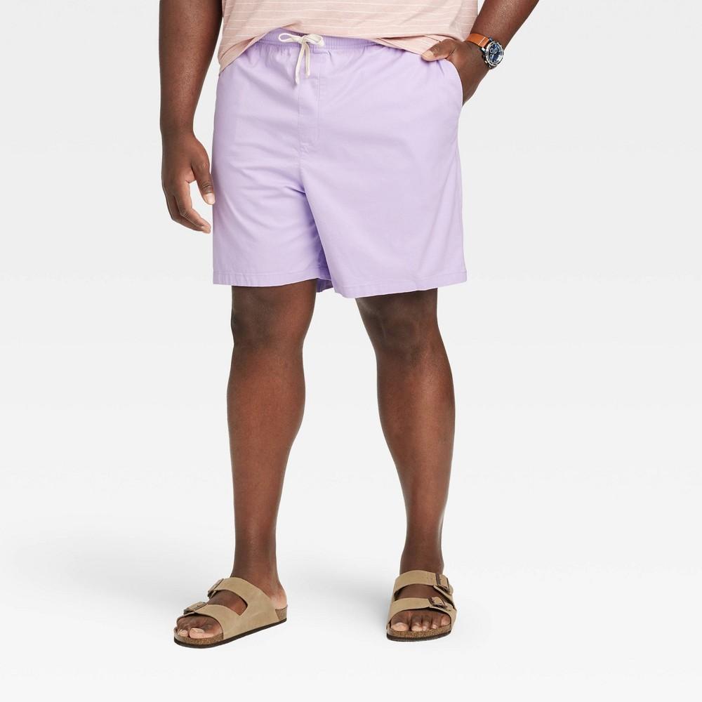 Mens Big & Tall 7 Everyday Relaxed Fit Pull-On Shorts - Goodfellow & Co Lavender 4XL Product Image