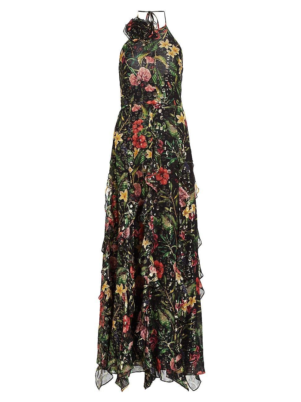 Womens Idella Floral Halter Gown Product Image