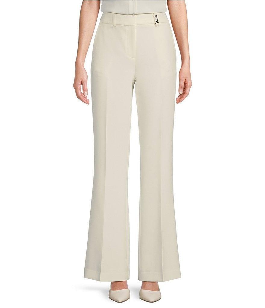 KARL LAGERFELD PARIS Wide Leg High Rise Flat Front Flare Trouser Product Image