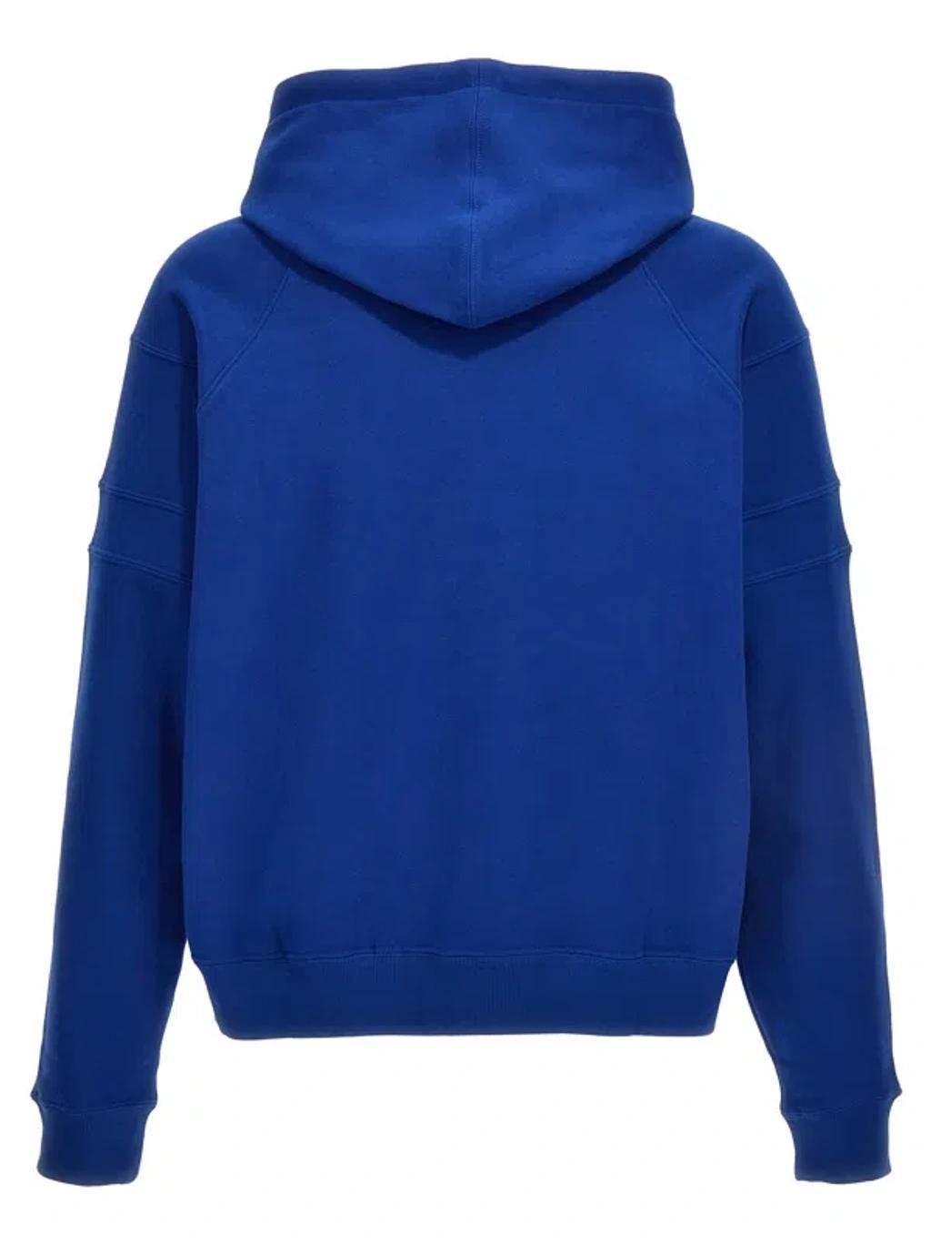 Logo Embroidery Hoodie In Blue Product Image