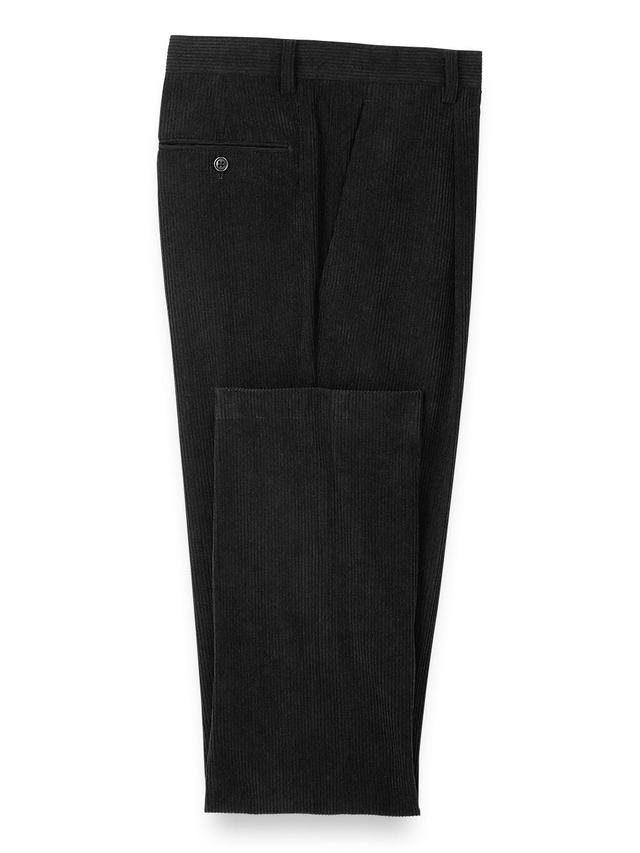 Corduroy Single Pleated Suit Pants - Black Product Image