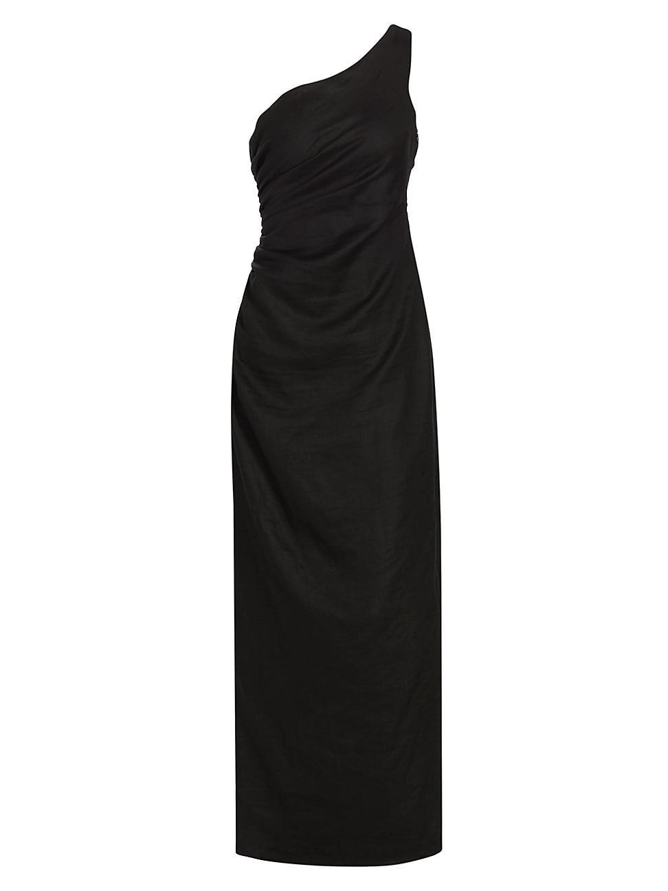 Womens Enya One-Shoulder Hemp Maxi Dress Product Image