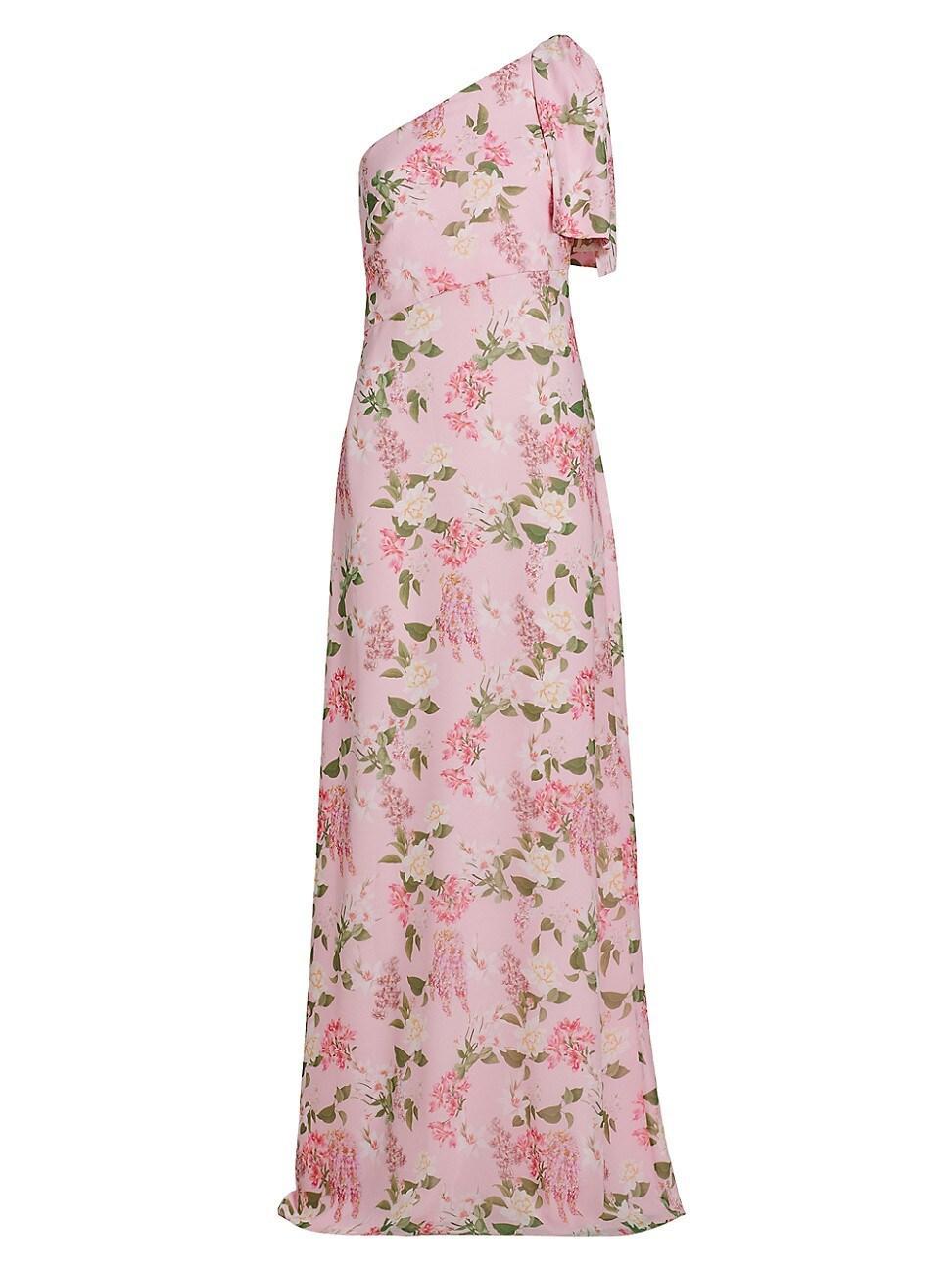 Womens Chelsea Floral One-Shoulder Gown Product Image